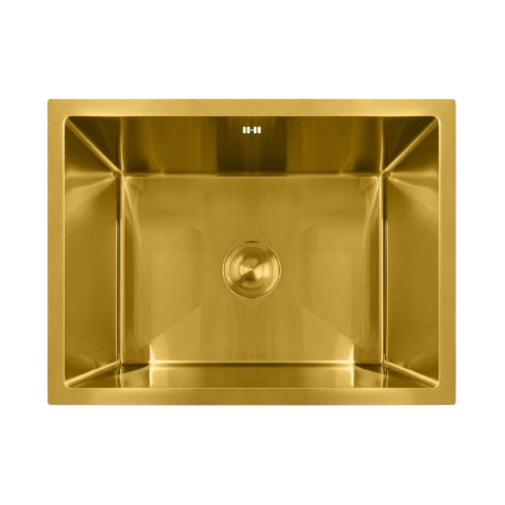 حوض مطبخ ستانلس ستيل 304 قياس 60×45 سم — ذهبي — للتركيب بتسقيط على الرخام
