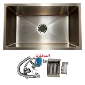 حوض مطبخ مفرد من ستانلس ستيل 304 بطبقة نانو — 75×45×20 سم