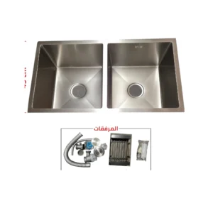 حوض مطبخ مزدوج مودرن ستانلس ستيل 304 بطلاء نانو — 82×45 سم للاستخدام اليومي في الغسيل وتحضير الطعام