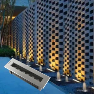 كشاف غاطس أرضي بمسطرة 320 مم، 6 عدسات، إضاءة صفراء 12 واط (توفل)