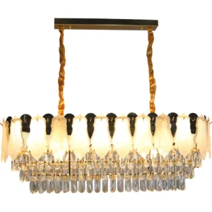 نجف مودرن ذهبي بمقاس 35+100 سم مع 14 لمبة (قواعد E14)