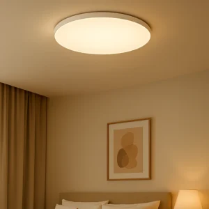 لوحة إضاءة دائرية بيضاء قطر 36 سم، 24 واط، بثلاثة ألوان إضاءة