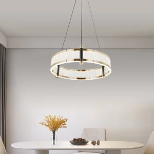 نجفة مودرن ذهبية بثلاث إضاءات 36 واط — قطر 40 سم