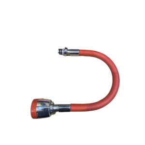 حنفية مطبخ مرنة باللون الأحمر بفوهة دوارة 360 درجة وخرطوم سيليكون مقاوم للحرارة