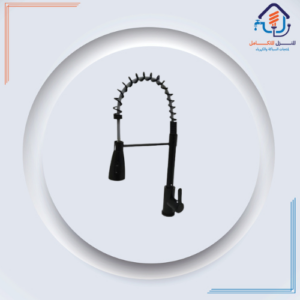 صنبور مطبخ قابل للسحب مع دوران 360° — أسود