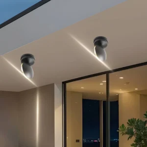 لمبة حائط خارجية بإضاءة شاملة 360°، نور أصفر ناعم، 6 واط ومقاومة للعوامل الجوية