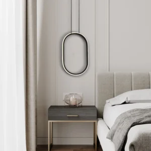 Modern pendant light 380x260 black — 3 bulbs x 30W