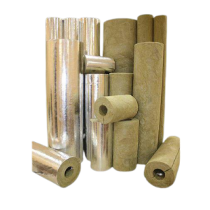 عازل أنابيب 4 بوصة من الصوف الصخري — طول 120 سم، سماكة 3 سم، قدرة تحمل ضغط 100، مغلف بألمنيوم