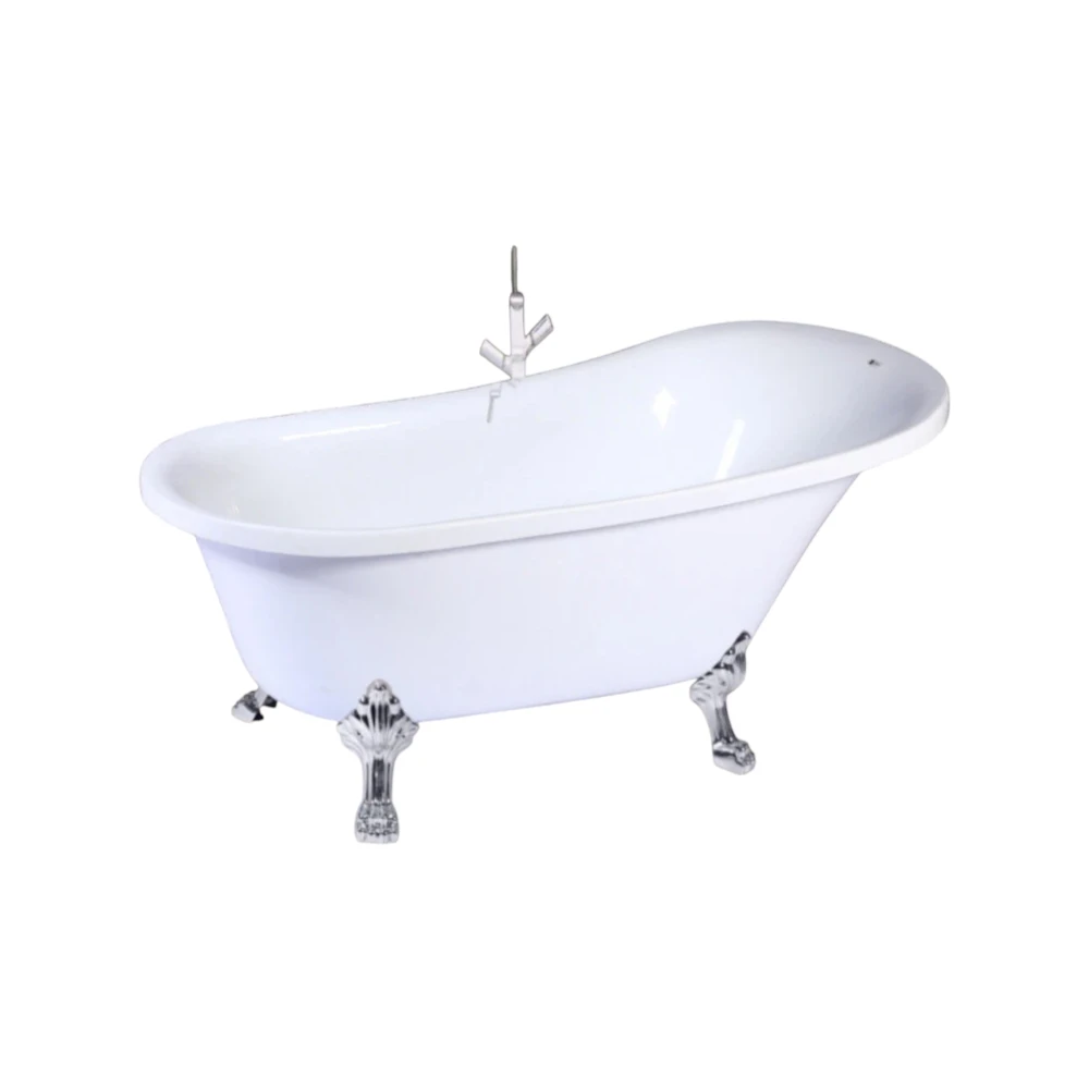 بانيو أكريليك يونكس فرعوني أبيض كامل — 4 طبقات، سماكة 6 مم، ضمان 10 سنوات