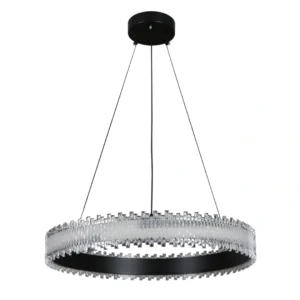 مصباح معلق مودرن دائري أسود — 40 سم، 30 واط، 3 ألوان إضاءة