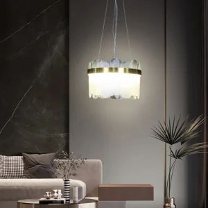 نجف مودرن ذهبي بألوان متعددة (كريمي • أصفر • أبيض) — تصميم أنيق وعصري، قطر 40 سم