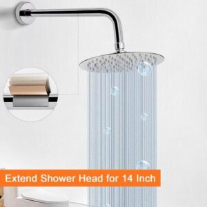 ذراع حائط لدش مطري مربع - أوريسا - كروم - 40 سم