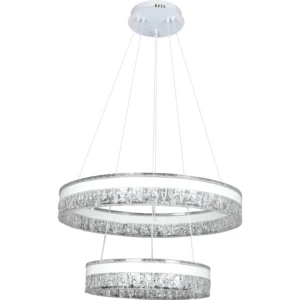 ثريا معلق مودرن مقاس 40×60 سم باللون الأبيض، 3 إضاءات، 135 واط