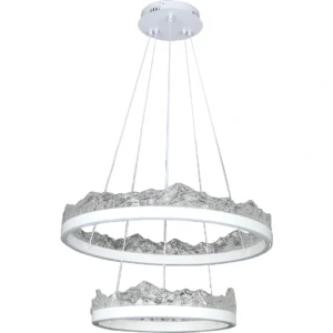 علاقة مودرن معلقة مقاس 40 و60 سم - أبيض - 3 أوضاع إضاءة - 135 واط