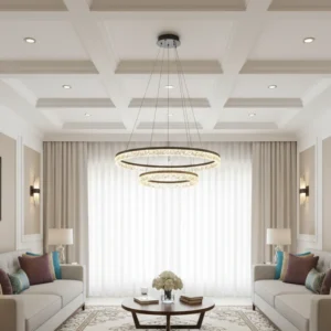 نجف مودرن فضي 40×60 سم، 3 إضاءات، 75 واط