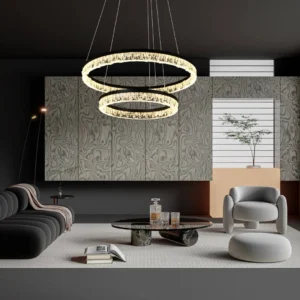 نجف مودرن أسود مقاس 40×60 سم — 3 أوضاع إضاءة 75 واط