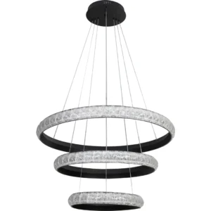 علّاقة مودرن سوداء بثلاث إضاءات — مقاسات 40، 60، 80 سم، 200 واط