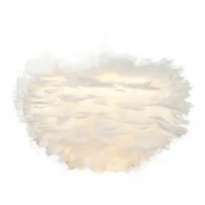 Modern white ceiling chandelier with an elegant design and soft lighting — 400 mm diameter