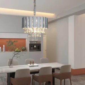 نجف مودرن فضي بقطر 400 مم مع 5 لمبات E14