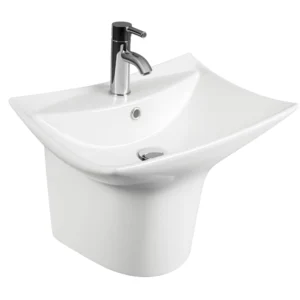 مغسلة سيراميكية معلقة موديل 406 — أبيض للحمامات العصرية