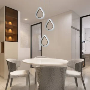 Modern gold-plated pendant light with three lighting modes — 42 watts