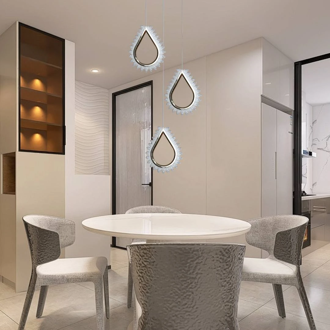 Modern gold-plated pendant light with three lighting modes — 42 watts