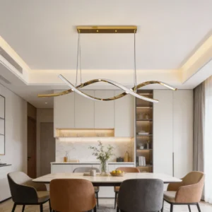 نجف مودرن ذهبي بثلاثة أضواء — 42 واط