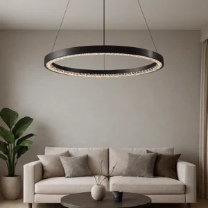 نجف مودرن أسود بثلاث مصابيح 42 واط مقاس 50 سم