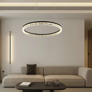 نجف مودرن أسود بثلاث إضاءات — 42 واط، قطر 60 سم