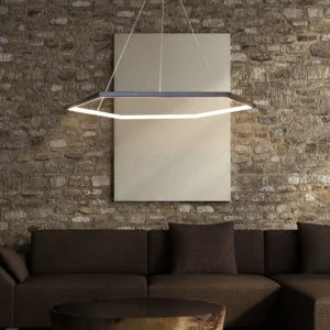 نجف مودرن أسود بإضاءة صفراء 42 واط، مقاس 80 سم