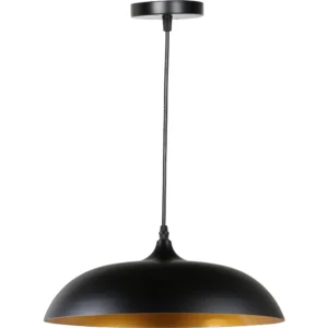 مصباح معلق مودرن أسود وذهبي بمقاس 450 ملم وفتحة لمبة E27 (لمبة واحدة)