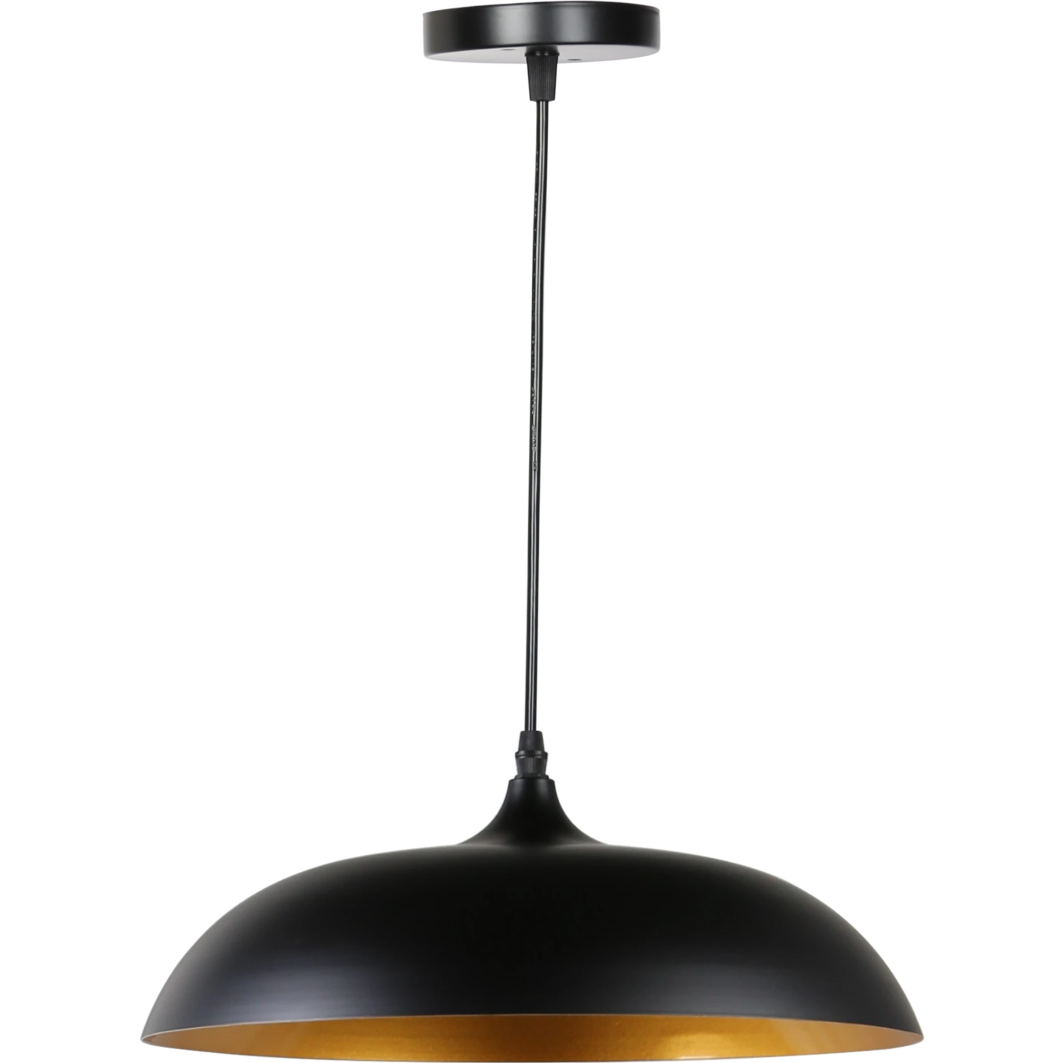 مصباح معلق مودرن أسود وذهبي بمقاس 450 ملم وفتحة لمبة E27 (لمبة واحدة)