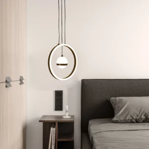 Modern black chandelier with three lights, 48 watts