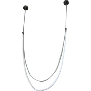 Modern gray hanging chandelier with yellow light, 48 watts