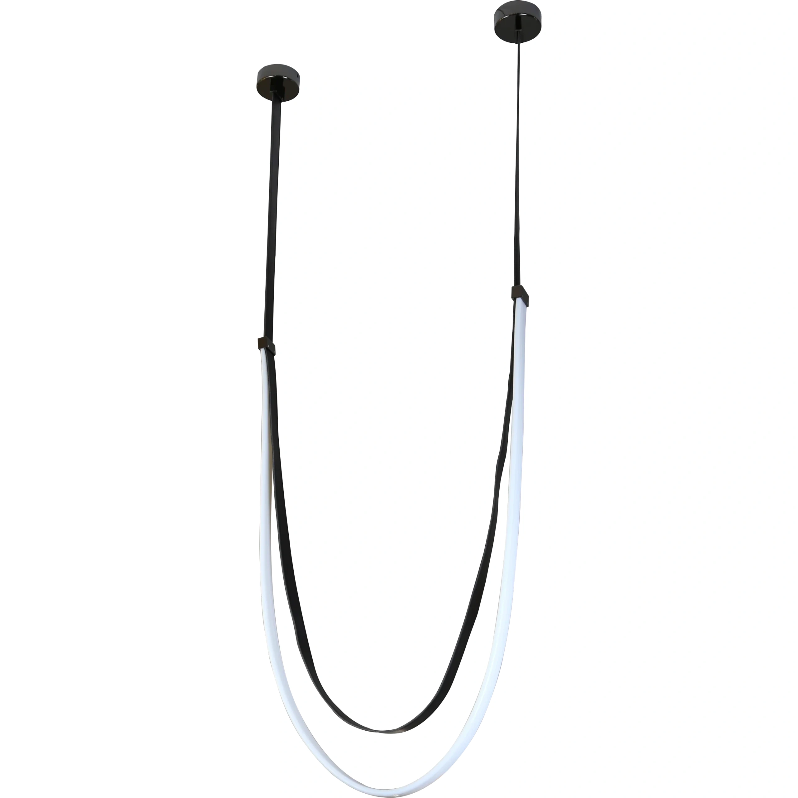 Modern black pendant lamp with yellow light, 48 watts