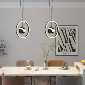 Modern black pendant lamp with three lighting settings — 48 watts