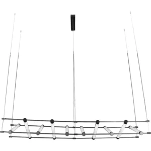 نجف مودرن أسود بإضاءة صفراء 48 واط