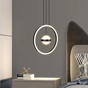 Modern black chandelier with three lights, 48 watts