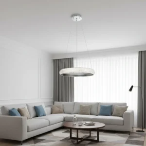 نجف معلق مودرن فضي بثلاثة أنماط إضاءة — 48 واط