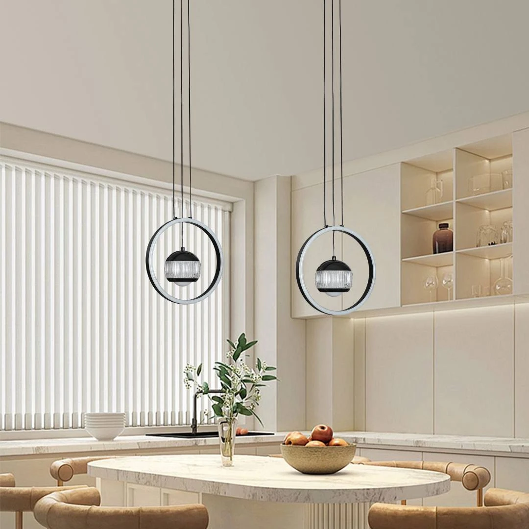 مصباح حائطي مودرن مفرد باللون الأسود — 48 واط، 3 مستويات إضاءة