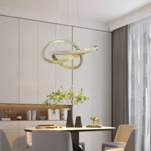 إنارة معلقة مودرن ذهبية 48 واط — 3 ألوان إضاءة