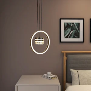 Modern black chandelier with three lights — 48 watts