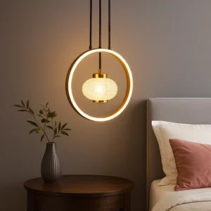 Modern black chandelier with three lights — 48 watts