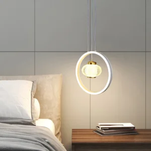 Modern white triple light chandelier — 48 watts