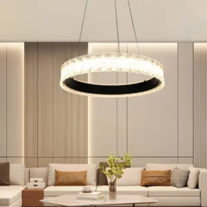 نجف مودرن أسود ثلاثي الإضاءات 48 واط — قطر 40 سم