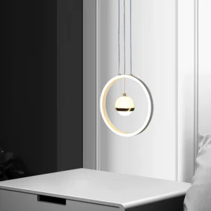 Modern white chandelier with three lights — 48 watts