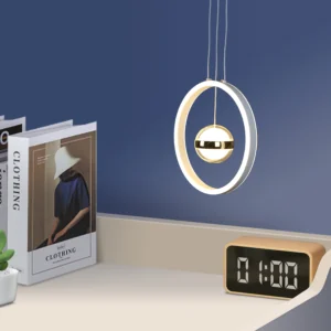 Modern white chandelier with three lights — 48 watts