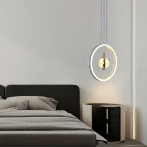 Modern white chandelier with three lights — 48 watts