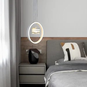 Modern white triple light chandelier, 48 watts