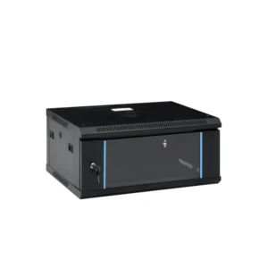 كابينة تخزين راك 4U جداري لتنظيم ملحقات الشبكة بباب زجاجي ومزودة بقفل